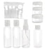 Soft 'N Style Set of 7 Empty Travel Size Bottles, Refillable Cosmetic Container Toiletry Bottles
