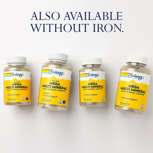 Solaray Mega Multi Mineral, Daily Mineral Complex, 50 Servings, 200 Capsules for Overall Health