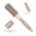 Round Brush with Boar Bristles - 1 inch Barrel, Nano Thermal Ceramic Ionic Tech for Straightening, Gold