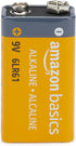 Amazon Basics 8-Pack 9V Alkaline Batteries, 5-Year Shelf Life for Smoke/CO Detector, Electronics