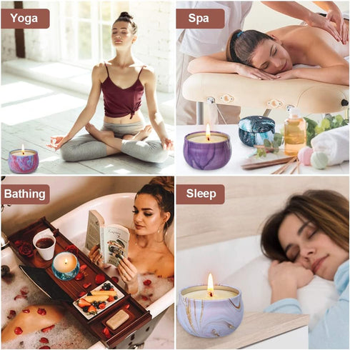 Set 9 Pack Pack Scented Candles Gifts for Women, Aromatherapy Candles Soy Wax with Essential Oil Include Lavender