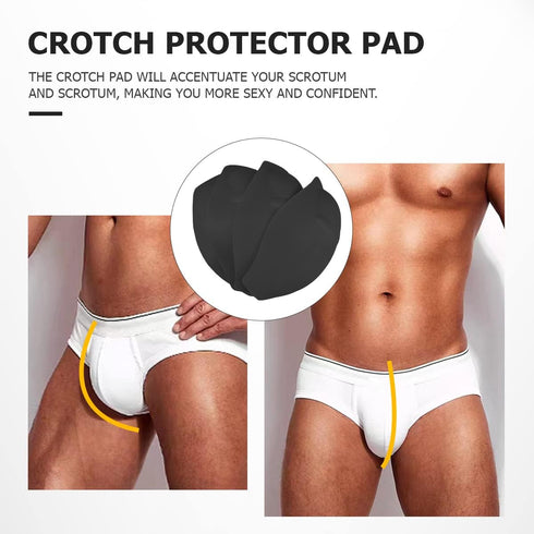 3D Men Enlarge Front Pad, 4 PCS Thickened Sponge Cushion Swim Trunks Cup Crotch Pad - Protection Enhancement Cup Pouch