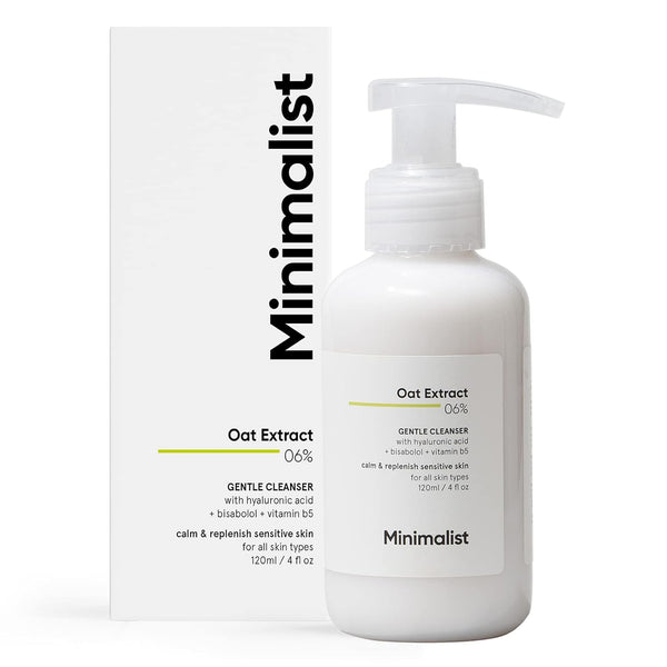 Minimalist 6% Oat Extract Gentle Face Wash for Sensitive, Dry & Dehydrated Skin, 4 Fl Oz / 120 ml