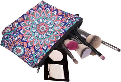 Deanfun 3 Piece Set Waterproof Cosmetic Bag, Travel Toiletry Pouch Makeup with Zipper (Mandala 1)