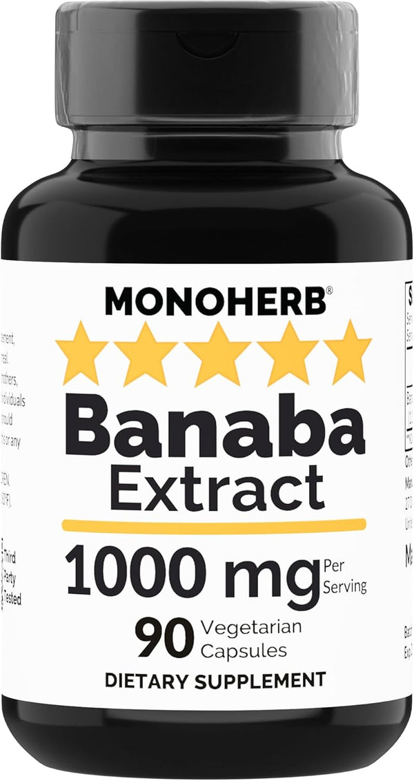 Banaba Extract 1000 mg, 90 Vegetarian Capsules, 2% Corosolic Acid