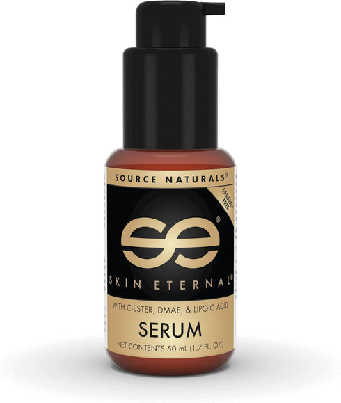 Source Naturals Skin Eternal Serum, Moisturizing Lotion with C-Ester, DMAE, & Liopic Acid, 1.7 Fluid oz