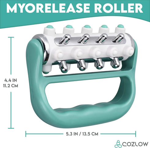 COZLOW MyoRelease Lymphatic Drainage Massager (Green), Handheld Massage Tool for Fascia Release