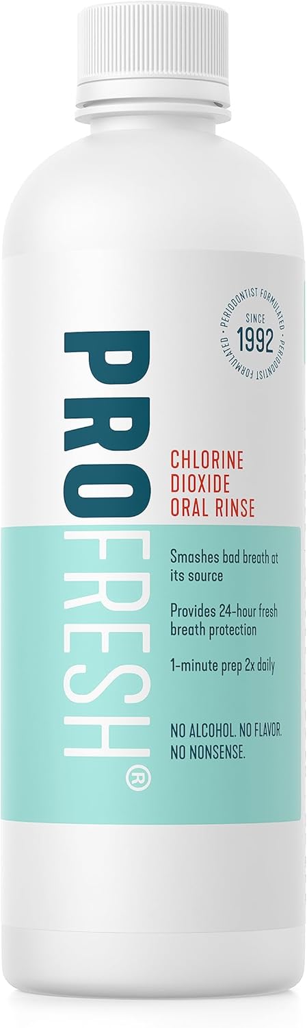 ProFresh Oral Rinse, 16.9 Ounce, 2 Week Supply, Alcohol Free, Flavor Free, Fights Bad Breath