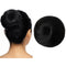 SARLA Black Hair Bun Extension, Synthetic Drawstring Fake Ballet Bun for Women, Updo Donut Chignon