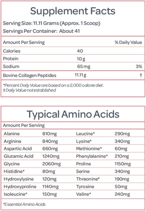 Unflavored Collagen Peptides Powder - Hydrolyzed Collagen Protein Supplement for Women, 41 Servings