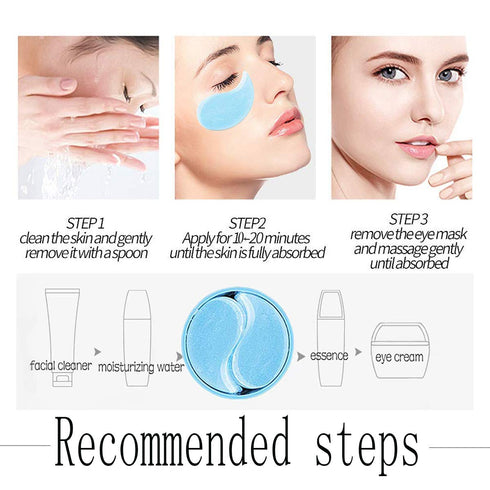 Under Eye Patches, 30 Pairs Hyaluronic Acid Anti-Aging Gel Pads for Dark Circles, Puffiness, Wrinkles
