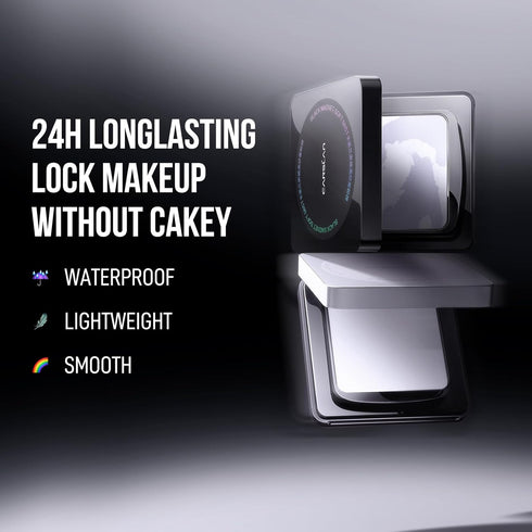 Oil Control Face Pressed Powder Compact, 24H Longlasting Waterproof Setting Powder, Shine Free, 04 Pink (0.28Oz)