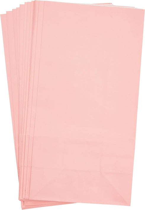 Vibrant Pastel Pink Paper Party Bags (Pack of 12) - Premium Quality for Celebrations & Gifts