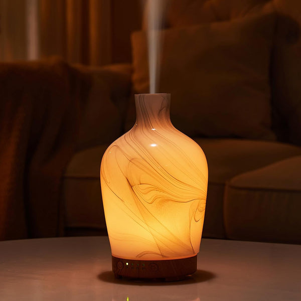 inrorans Classical Vase Art Glass Aromatherapy Diffuser 160ml ultrasonic Cool Mist Scent Aroma
