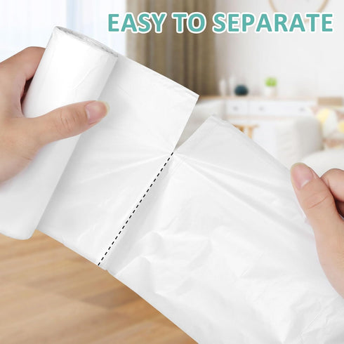 YUFDA 4 Gallon Trash Bags, 110 Count, Small Trash Bags for Bathroom, White, Point-Break Design