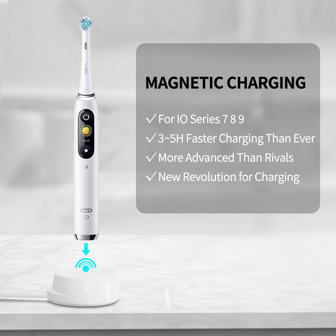 Electric Toothbrush Charger for Braun Oral B IO Series 7 8 9, Replacement Magnetic Charger 100V-240V for IO 3768, IP67