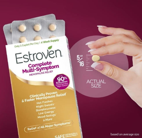 Estroven Complete Multi-Symptom Menopause Supplement for Women, 28 Ct. for Menopause & Night Sweats Relief