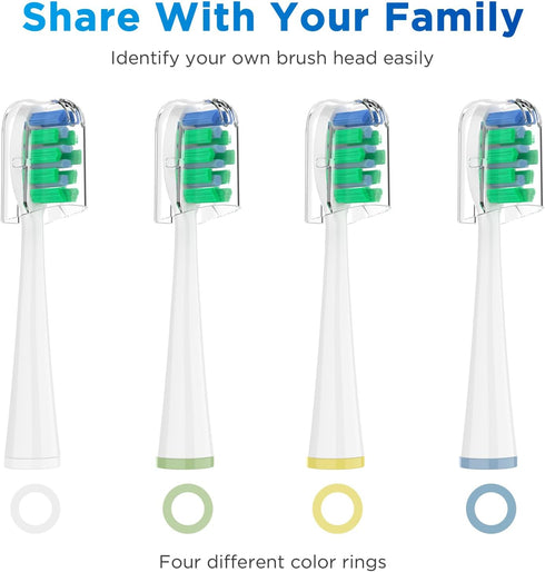 Replacement Brush Heads for 2023 Waterpik Sensonic Toothbrush, Compact, White, 4 Count