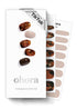 ohora Semi Cured Gel Nail Strips (N Brown Sugar), Brown Marble, Works with Any UV/LED Lamps, Salon-Quality