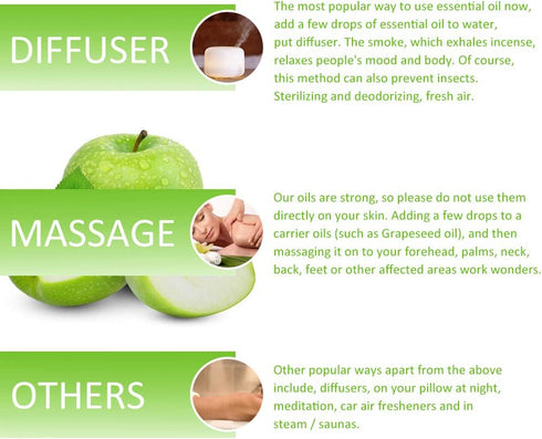 Rainbow Abby 2-Pack Apple Essential Oil - Pure, Undiluted, Therapeutic Grade - 2x10 mL
