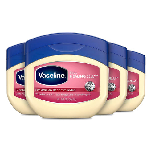 Vaseline Petroleum Jelly Baby Skincare, 4 Count, 13oz - Treats Dry Skin & Prevents Diaper Rash