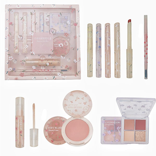 8 Pieces Makeup Kit for Women, Gift Box Set with Lipsticks, Eyeshadow, Eyebrow Pencil, Concealer, Blush Palette