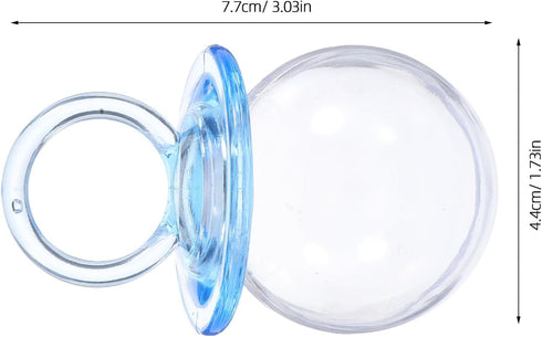 SILENRADAWN 24pcs Shower Candy Boxes Pacifier Shape Blue and Light Red Snack Containers Party Favors for Newborn