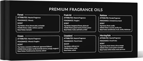 HIQILI Nature Fragrance Oil 6x10ml, Essential Oils Set for Candle Scents, Soap Making & Diffuser
