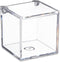 Hammont Clear Acrylic Box with Hinged Lid, Small Plastic Organizer for Office, Makeup, Crafts, 3"x3"x3", 4 Pack
