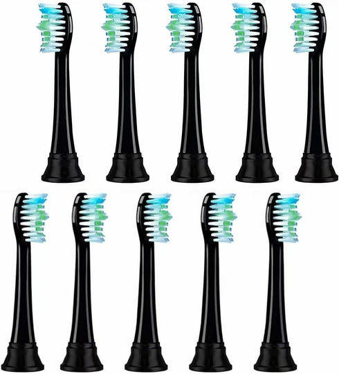 MYbrushnice Replacement Toothbrush Heads Compatible with Fronix Electric Toothbrush, 10 Pack Black