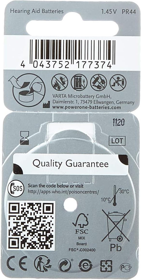 VARTA 675 Pack 60 Power One Zinc Air Hearing Aid Batteries (Blue) Size