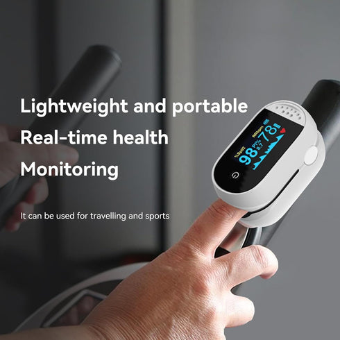 Fingertip Pulse Oximeter with Alarm, High Definition OLED Oxygen Monitor, Fast Accurate Oxymeter, Includes Batteries &