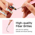 Nail Art Liner Brushes, 5Pcs Painting Brush Set for Long Lines, Thin Details, Fine Drawing Sizes 4/8/12/20/25mm (Pink)