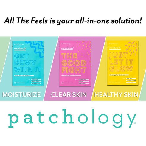Patchology "All the Feels" Hydrating Sheet Masks for Dry Skin and Redness (3 Piece Set)