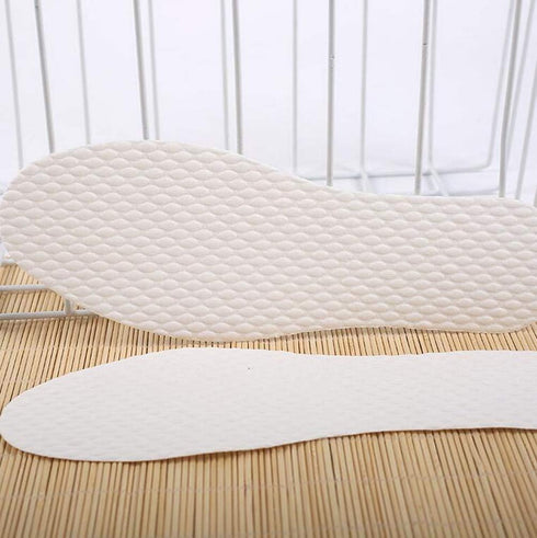 10 Pairs White Disposable Breathable Slim Barefoot Insoles, Natural Sweat Treatment Shoe Insert Pads for Women