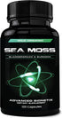 Organic Irish Sea Moss Capsules, Raw Wildcrafted Seamoss with Bladderwrack & Burdock Root, 120 Pills