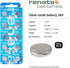 Renata 389 SR1130W Batteries - 1.55V Silver Oxide 389 Watch Battery (2 Count)