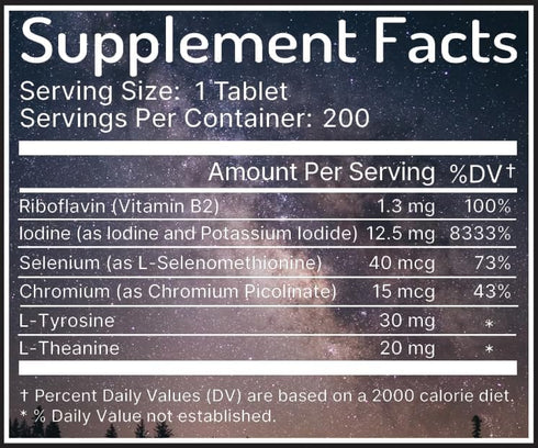 Zen Haus Iodine Supplement 12.5 mg with Selenium - 200 Tablets for Thyroid & Immune Support