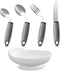 yuyingji Adaptive Utensils Set with Holder Base, Weighted Easy Grip Silverware for Elderly,