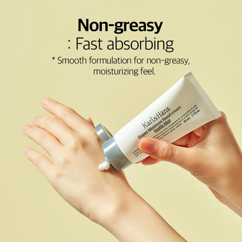 Karl&Hans Super Moisturizing Mint Vegan Hand Cream - 1.7 fl oz Double Mint Scent with Shea Butter, Coconut Oil,