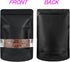100 Pack Smell Proof Bags, Resealable Mylar Food Storage Bags with Clear Window, Stand Up Self Seal Foil Pouches, Black