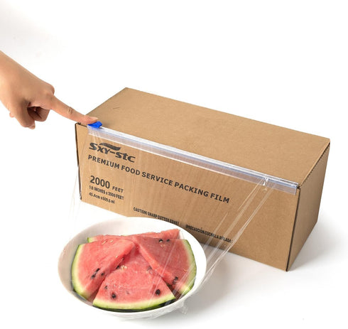 SXY-STC 18"Wide 2000Feet 3000 Commercial Plastic Food Wrap With Slide Cutter Long Square Feet Home And Use Food Service
