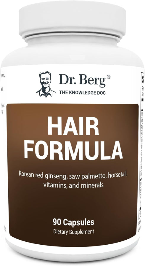 Dr. Berg All-in-One Vitamins for Hair, Skin, & Nails - 90 Veg Capsules with Biotin, Saw Palmetto, DHT Blocker
