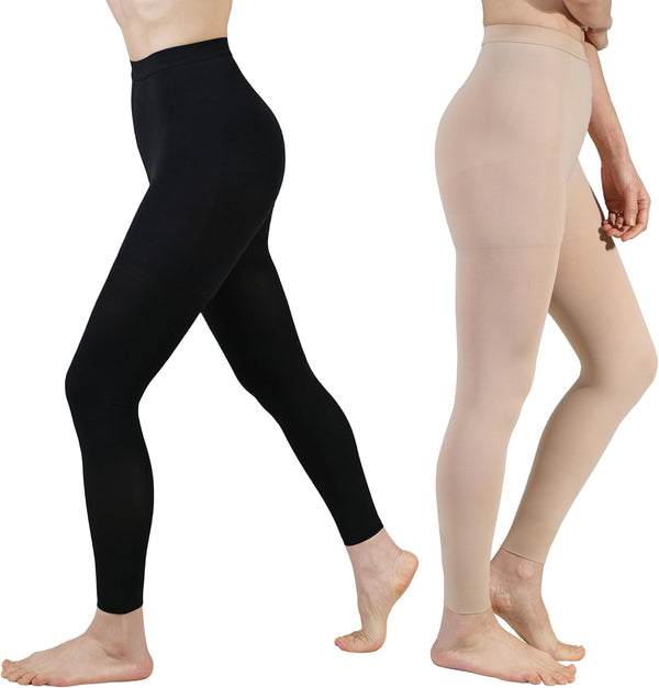 XUANSHOW 20-30mmHg Medical Compression Pantyhose, Women Compression Stockings & Leggings, Opaque Footless High