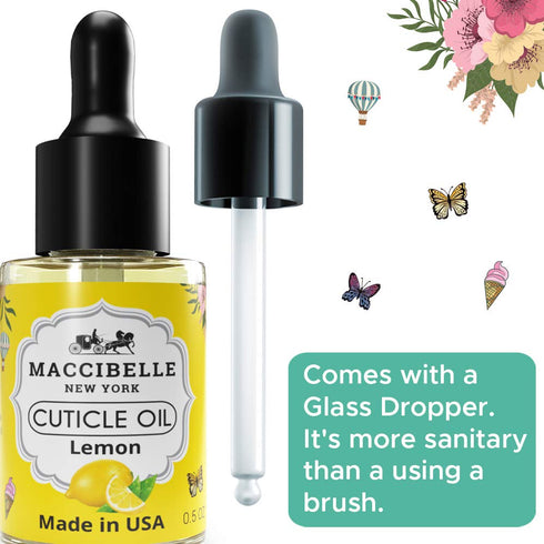 Maccibelle Cuticle Oil, 0.5 oz to Soothe Dry Cracked Cuticles (Lemon, 0.5 Fl Oz)