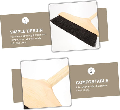 Pine Horsetail Broom - Indoor Heavy Duty Broom, Soft Bristle for Tile Surface, Wooden Floor Sweeping Brush