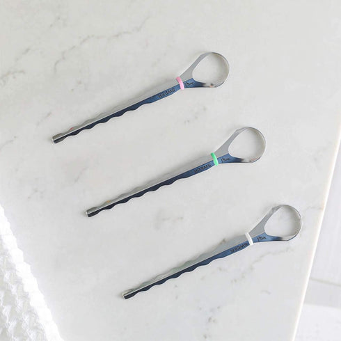 Model T Medical Grade Stainless Steel Tongue Cleaner with Ergonomic Handle, Reduces Bad Breath and Improves Taste