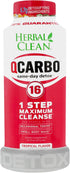 Herbal Clean QCarbo16 Premium Detox Drink, Tropical Flavor, 16 Fl Oz