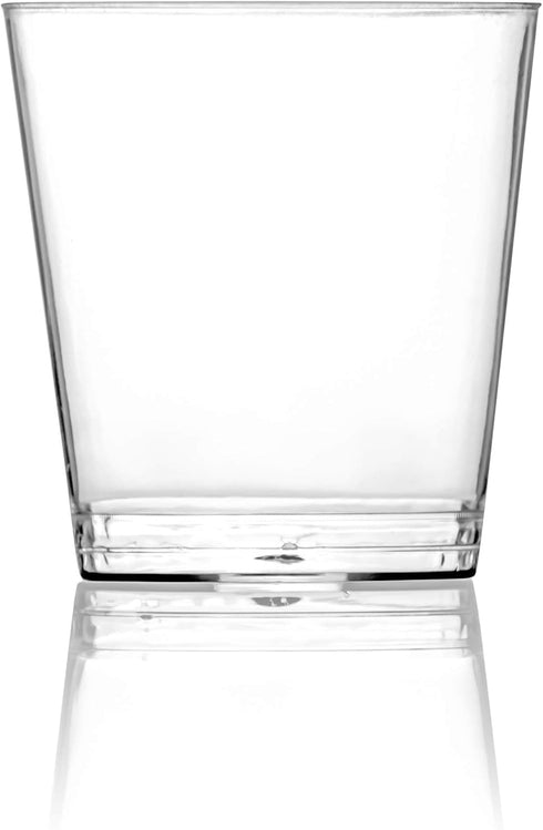 DecorRack 1 Oz Shot Glasses, 80 Pack Hard Clear Plastic Disposable Mini Cups for Party