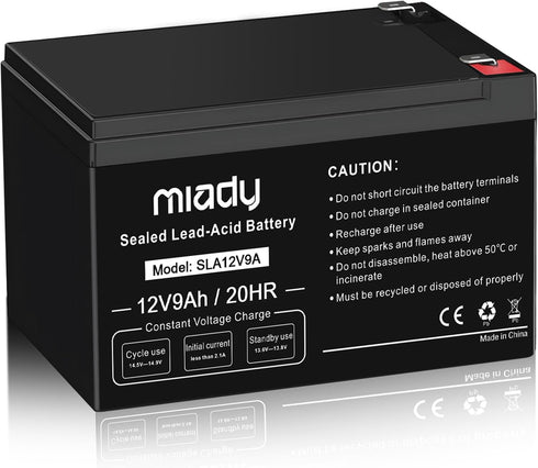 Miady 12V 9Ah Rechargeable Sealed Lead Acid Battery (1 Pack)